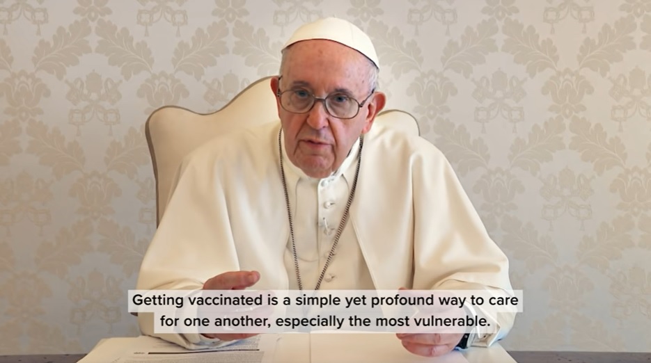 教宗方濟各敦促人們接種新冠疫苗